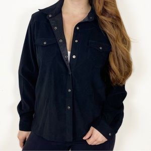 Wrangler Blues Western Vintage Faux Suede Button Down Shacket / Shirt